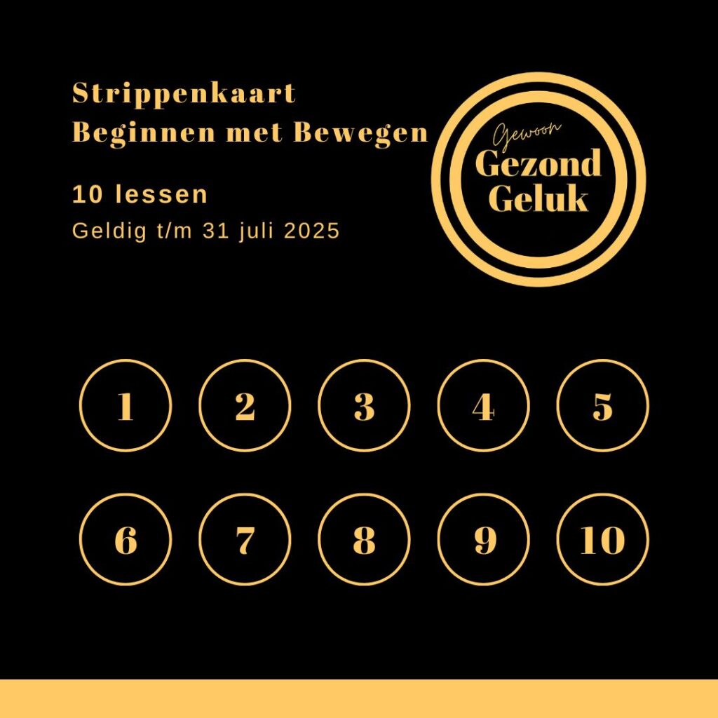 10 strippenkaart - Gewoon Gezond Geluk - Beginnen met Bewegen